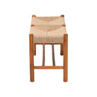 Baxton Studio Saura Mid-Century Modern Oak Brown Finished Wood and Hemp Dining Bench