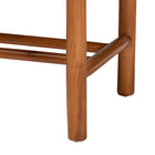 Baxton Studio Saura Mid-Century Modern Oak Brown Finished Wood and Hemp Dining Bench