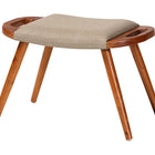 Baxton Studio Banner Mid-Century Modern Light Brown Fabric Upholstered and Oak Brown Finished Wood Accent Bench
