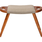Baxton Studio Banner Mid-Century Modern Light Brown Fabric Upholstered and Oak Brown Finished Wood Accent Bench