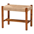 Baxton Studio Saura Mid-Century Modern Oak Brown Finished Wood and Hemp Accent Bench