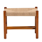 Baxton Studio Saura Mid-Century Modern Oak Brown Finished Wood and Hemp Accent Bench