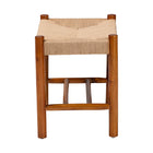 Baxton Studio Saura Mid-Century Modern Oak Brown Finished Wood and Hemp Accent Bench