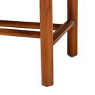 Baxton Studio Saura Mid-Century Modern Oak Brown Finished Wood and Hemp Accent Bench