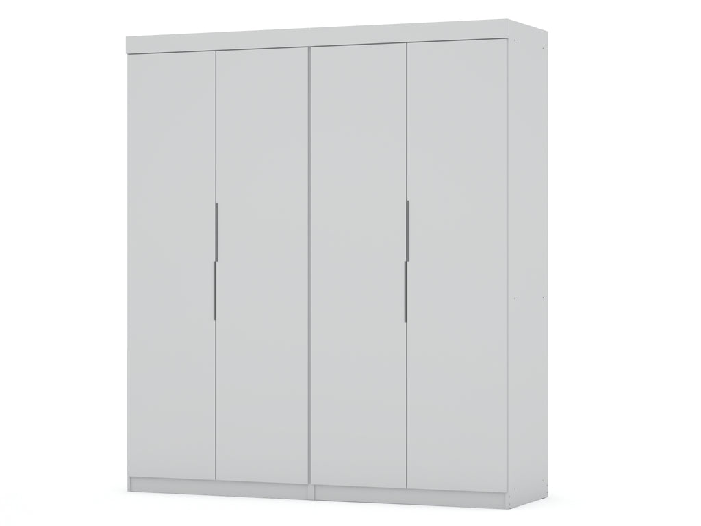 Manhattan Comfort Mulberry Contemporary Modern 9-Piece Wardrobe Closet in White