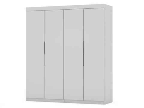Manhattan Comfort Mulberry Contemporary Modern 9-Piece Wardrobe Closet in White