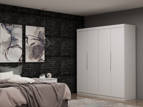 Manhattan Comfort Mulberry Contemporary Modern 9-Piece Wardrobe Closet in White