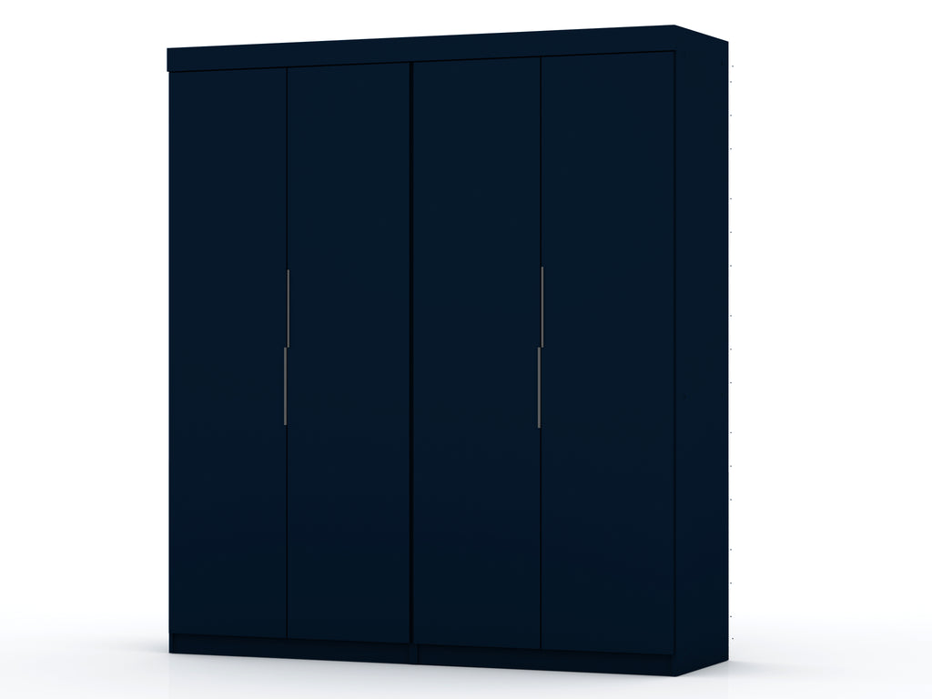 Manhattan Comfort Mulberry Contemporary Modern 9-Piece Wardrobe Closet in Midnight Blue