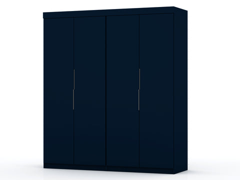 Manhattan Comfort Mulberry Contemporary Modern 9-Piece Wardrobe Closet in Midnight Blue
