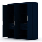 Manhattan Comfort Mulberry Contemporary Modern 9-Piece Wardrobe Closet in Midnight Blue