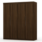 Manhattan Comfort Mulberry Contemporary Modern 9-Piece Wardrobe Closet in Chestnut Brown