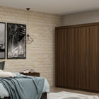 Manhattan Comfort Mulberry Contemporary Modern 9-Piece Wardrobe Closet in Chestnut Brown