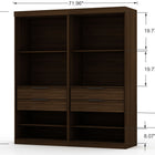 Manhattan Comfort Mulberry Contemporary Modern 9-Piece Wardrobe Closet in Chestnut Brown