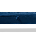 Baxton Studio Caine Modern and Contemporary Navy Blue Velvet Fabric Upholstered and Dark Brown Finished Wood Storage Bench