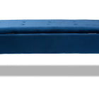 Baxton Studio Caine Modern and Contemporary Navy Blue Velvet Fabric Upholstered and Dark Brown Finished Wood Storage Bench