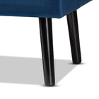 Baxton Studio Caine Modern and Contemporary Navy Blue Velvet Fabric Upholstered and Dark Brown Finished Wood Storage Bench