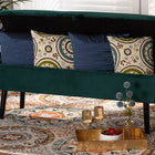 Baxton Studio Caine Modern and Contemporary Green Velvet Fabric Upholstered and Dark Brown Finished Wood Storage Bench