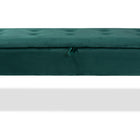 Baxton Studio Caine Modern and Contemporary Green Velvet Fabric Upholstered and Dark Brown Finished Wood Storage Bench
