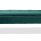 Baxton Studio Caine Modern and Contemporary Green Velvet Fabric Upholstered and Dark Brown Finished Wood Storage Bench