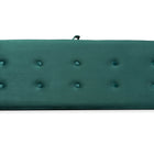 Baxton Studio Caine Modern and Contemporary Green Velvet Fabric Upholstered and Dark Brown Finished Wood Storage Bench