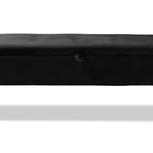 Baxton Studio Caine Modern and Contemporary Black Velvet Fabric Upholstered and Dark Brown Finished Wood Storage Bench