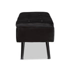 Baxton Studio Caine Modern and Contemporary Black Velvet Fabric Upholstered and Dark Brown Finished Wood Storage Bench