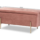 Baxton Studio Rockwell Contemporary Glam and Luxe Blush Pink Velvet Fabric Upholstered and Gold Finished Metal Storage Bench