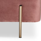 Baxton Studio Rockwell Contemporary Glam and Luxe Blush Pink Velvet Fabric Upholstered and Gold Finished Metal Storage Bench