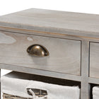 Baxton Studio Mabyn Modern and Contemporary Light Grey Finished Wood 3-Drawer Storage Bench with Baskets