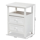 Baxton Studio Karsen Modern and Contemporary White Finished Wood 2-Drawer End Table