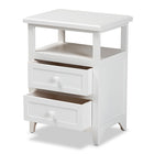 Baxton Studio Karsen Modern and Contemporary White Finished Wood 2-Drawer End Table