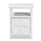 Baxton Studio Karsen Modern and Contemporary White Finished Wood 2-Drawer End Table