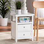 Baxton Studio Karsen Modern and Contemporary White Finished Wood 2-Drawer End Table
