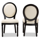 Baxton Studio Louis Traditional French Inspired Beige Faux Leather Upholstered and Black Finished Wood 2-Piece Dining Chair Set