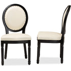 Baxton Studio Louis Traditional French Inspired Beige Faux Leather Upholstered and Black Finished Wood 2-Piece Dining Chair Set