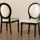 Baxton Studio Louis Traditional French Inspired Beige Faux Leather Upholstered and Black Finished Wood 2-Piece Dining Chair Set