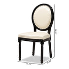 Baxton Studio Louis Traditional French Inspired Beige Faux Leather Upholstered and Black Finished Wood 2-Piece Dining Chair Set