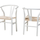 Baxton Studio Paxton Modern White Finished Wood 2-Piece Dining Chair Set