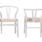 Baxton Studio Paxton Modern White Finished Wood 2-Piece Dining Chair Set