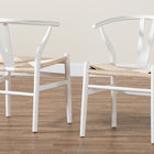 Baxton Studio Paxton Modern White Finished Wood 2-Piece Dining Chair Set