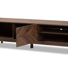 Baxton Studio Hartman Mid-Century Modern Walnut Brown Finished Wood TV Stand