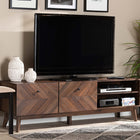 Baxton Studio Hartman Mid-Century Modern Walnut Brown Finished Wood TV Stand