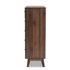 Baxton Studio Hartman Mid-Century Modern Walnut Brown Finished Wood 5-Drawer Storage Chest