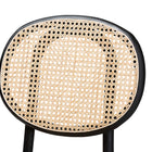 Baxton Studio Garold Mid-Century Modern Brown Woven Rattan and Black Wood 2-Piece Cane Dining Chair Set