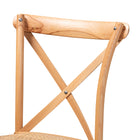 Baxton Studio Tartan Mid-Century Modern Brown Woven Rattan and Wood 2-Piece Dining Chair Set