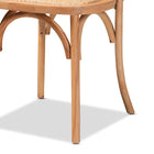 Baxton Studio Tartan Mid-Century Modern Brown Woven Rattan and Wood 2-Piece Dining Chair Set
