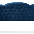 Baxton Studio Clovis Modern and Contemporary Navy Blue Velvet Fabric Upholstered Queen Size Headboard