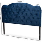 Baxton Studio Clovis Modern and Contemporary Navy Blue Velvet Fabric Upholstered Queen Size Headboard