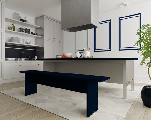 Manhattan Comfort Nomad Modern Dining Bench in Midnight Blue