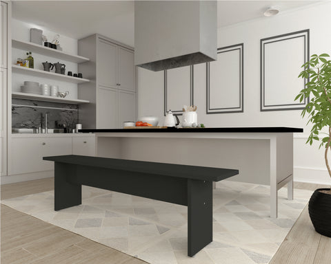 Manhattan Comfort Nomad Modern Dining Bench in Charcoal
